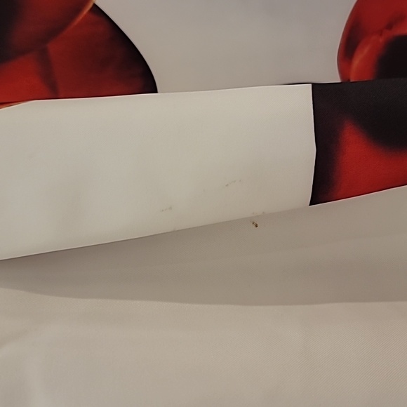 Size 42 / US 10 Jeanne D'Arc black & white fit and flare dress with red flowers. - Picture 4 of 4